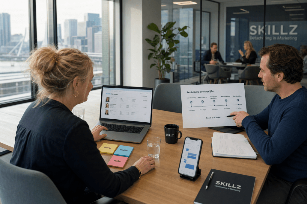Hoe snel kan een detacheringsbureau marketing een geschikte marketeer leveren en welke doorlooptijden zijn realistisch voor verschillende profielen?