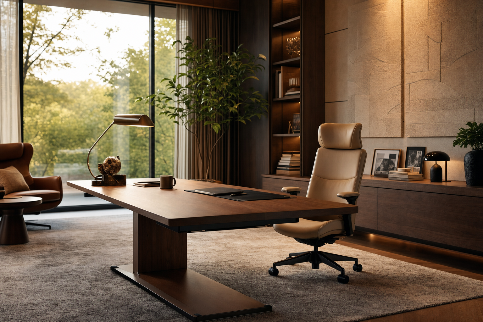 Luxe kantoorinrichting met ergonomische meubels